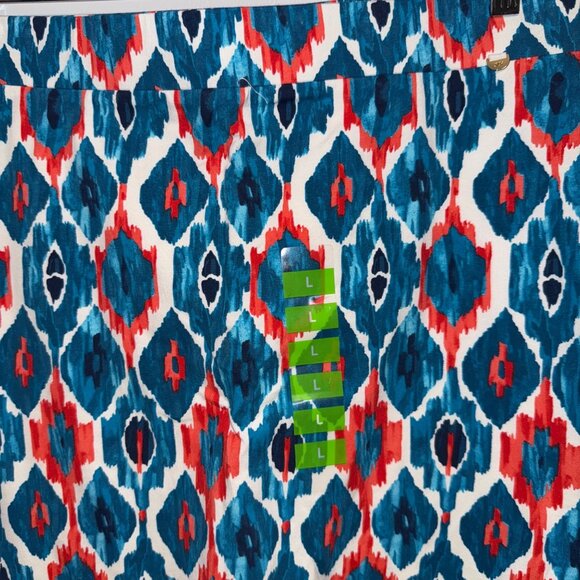 NWT Jones New York Scalloped Hem Ikat Print Stretch Skort L - Picture 3 of 6